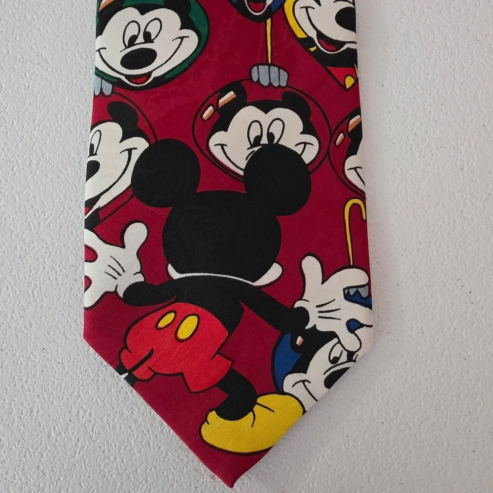 Mickey Unlimited Necktie Mens Red Christmas Ornament Mickey Mouse Disney